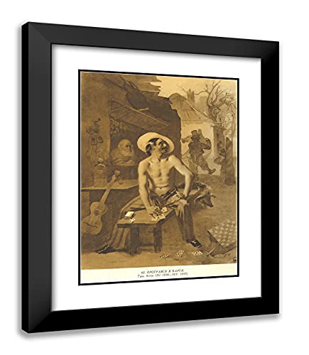 Black Modern Wood Frame with Double Matting