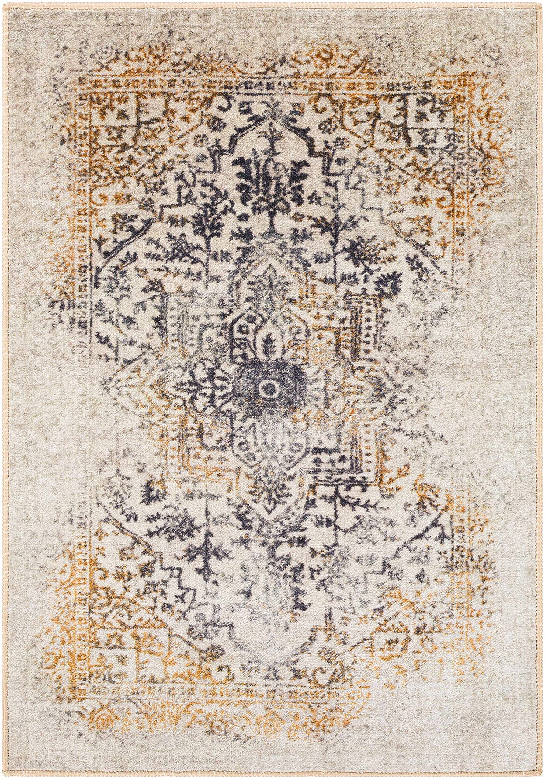 Machine Washable Hauteloom Dordrecht Area Rug for Living Room & Bedroom - Soft & Durable Beige, Black, Red Options - 8'10