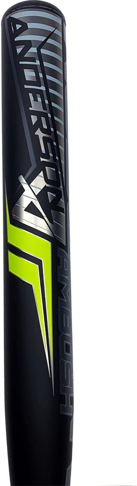**2022 Anderson Ambush Slowpitch Softball Bat - Black/Green Composite | High-Performance Composite Material | Perfect for League Games & Tournaments**