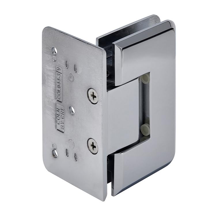 CRL 544 Series 5176 Chrome Cologne Pre-Set Wall Mount Offset Back Plate Hinge - Heavy Duty Cabinet & Door Hardware for Bathroom, Kitchen & Closet Installation