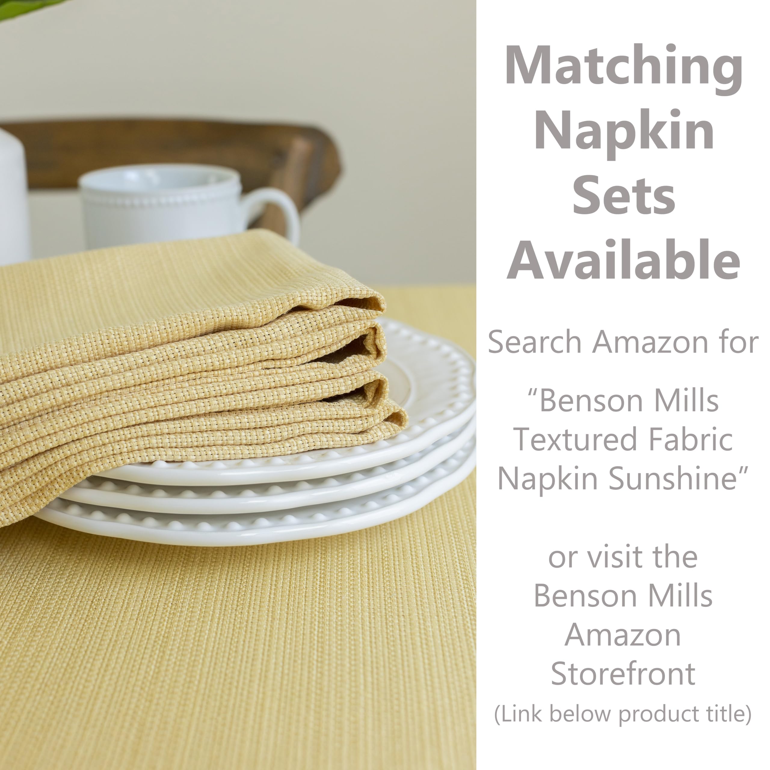 Benson Mills Cameron Textured Fabric Tablecloth 60