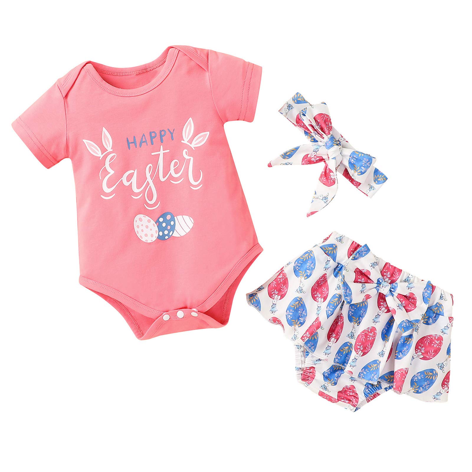 Adorable Easter Baby Outfits for Girls - Pink Shorts & Swaddle Set (12-18 Months) | Newborn Spring Photoshoot & Holiday Celebration Outfit