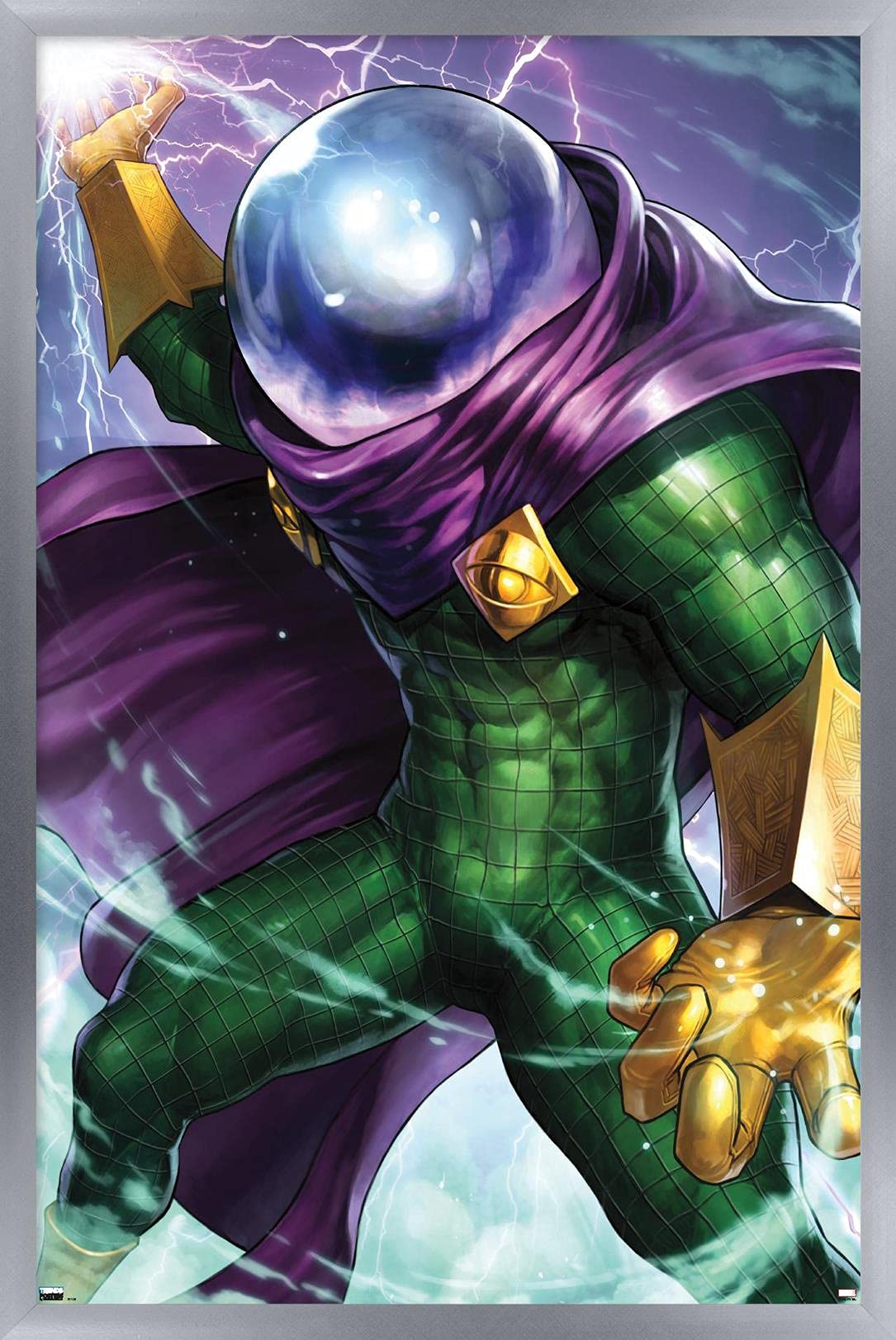 Marvel Comics Mysterio Miles Morales Spider-Man #6 Wall Poster - 22.4x14.7 Inch Silver Framed Art Print for Home, Office & Game Room Decor | Superhero Collectible Gift for Fans