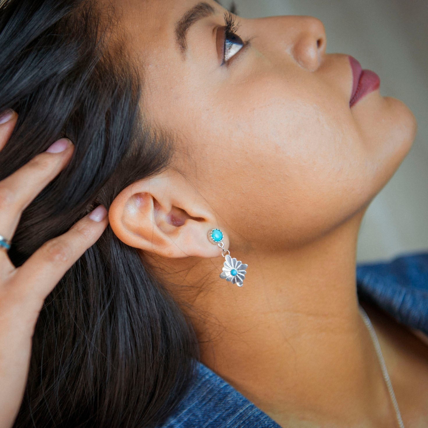 Radiante: Turquoise Stardrop Earrings for Women | Handmade Bohemian Dangle Earrings | Perfect for Parties, Weddings & Special Occasions