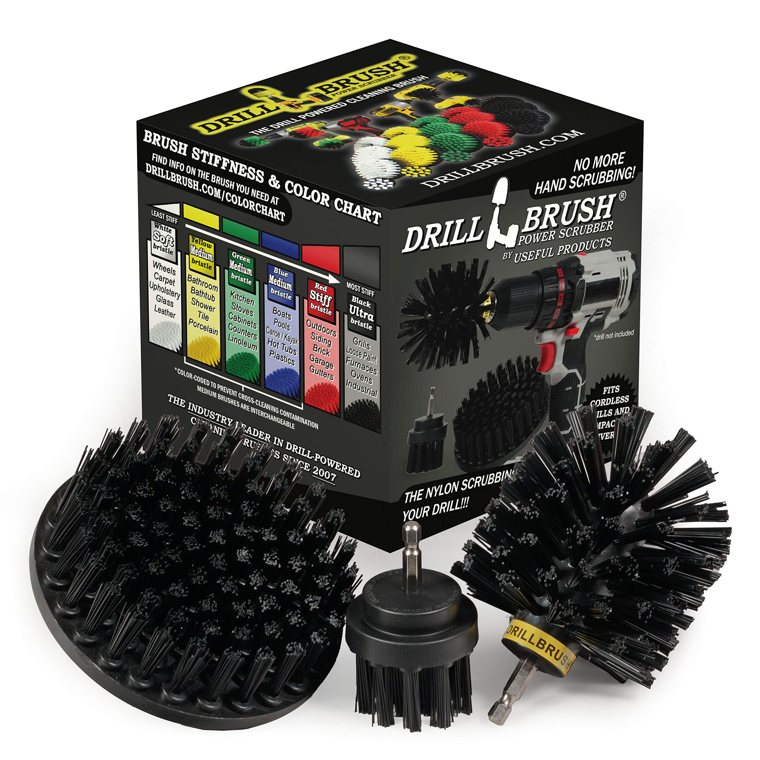 **Industrial Electric Spin Scrubber - Heavy-Duty Cleaning Brush for Grills, Griddles & Concrete - No Wire Nylon Bristles for Oil, Rust & Paint Removal - Perfect for BBQ, Kitchen & Outdoor Cleaning**