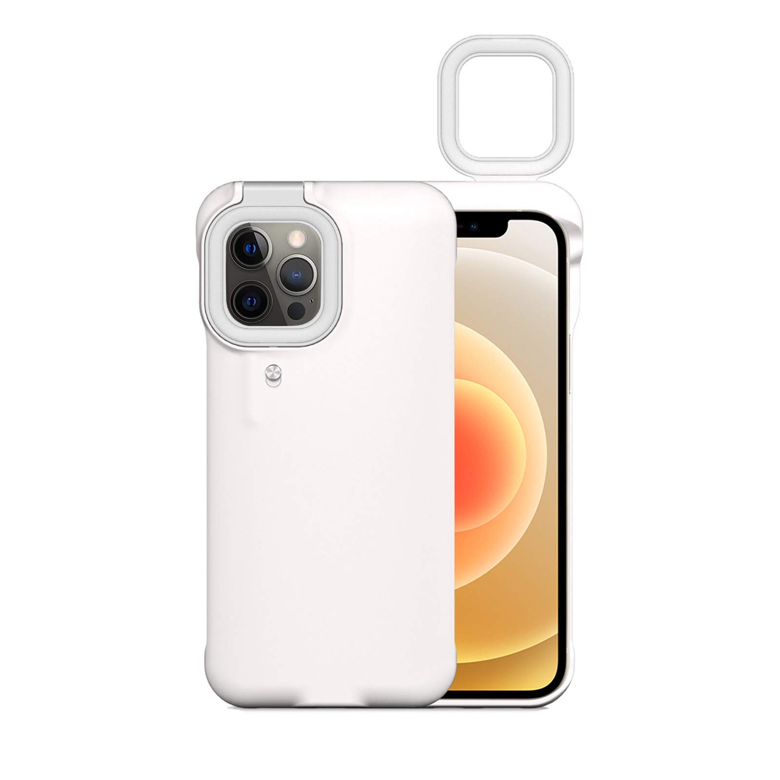 NCWSO LED Selfie Ring Light Phone Case - Compatible with iPhone 11 Pro & 13 Pro, Puffer Protective Cover with Fill Light for Perfect Photos | Ideal for Social Media, Vlogging & Night Photography
