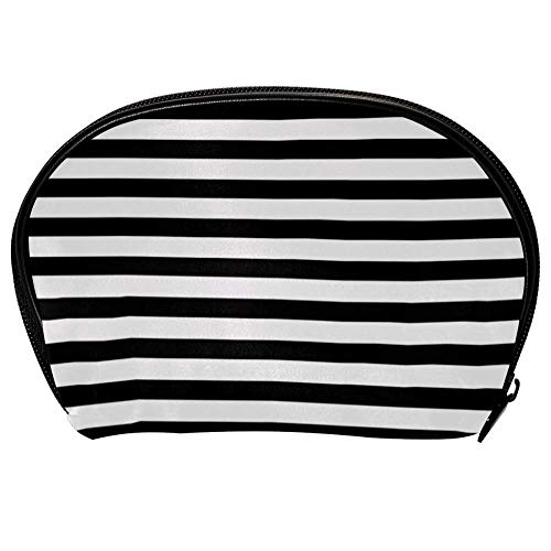Universal Spacious Handbag Organizer for Makeup & Skincare - Black & White Stripe Cosmetic Storage Pouch | Travel-Friendly Electronics Accessories Case | Perfect for Daily Use, Travel, and On-the-Go Organization