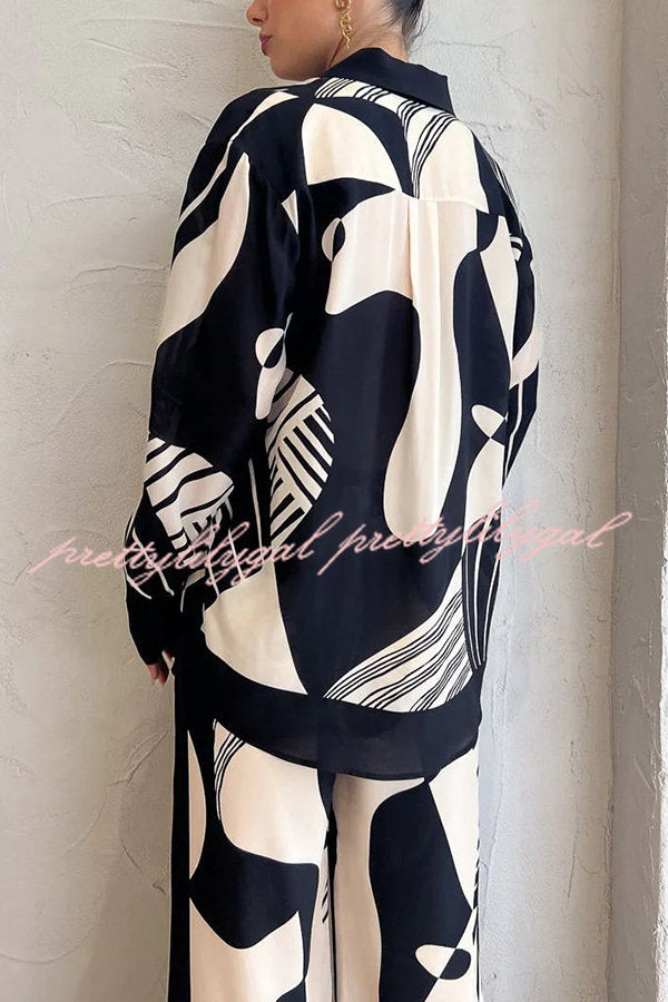 Stylish Weekend Escape Print Contrast Trim Blouse - Trendy Women's Top for Casual Outings & Date Nights