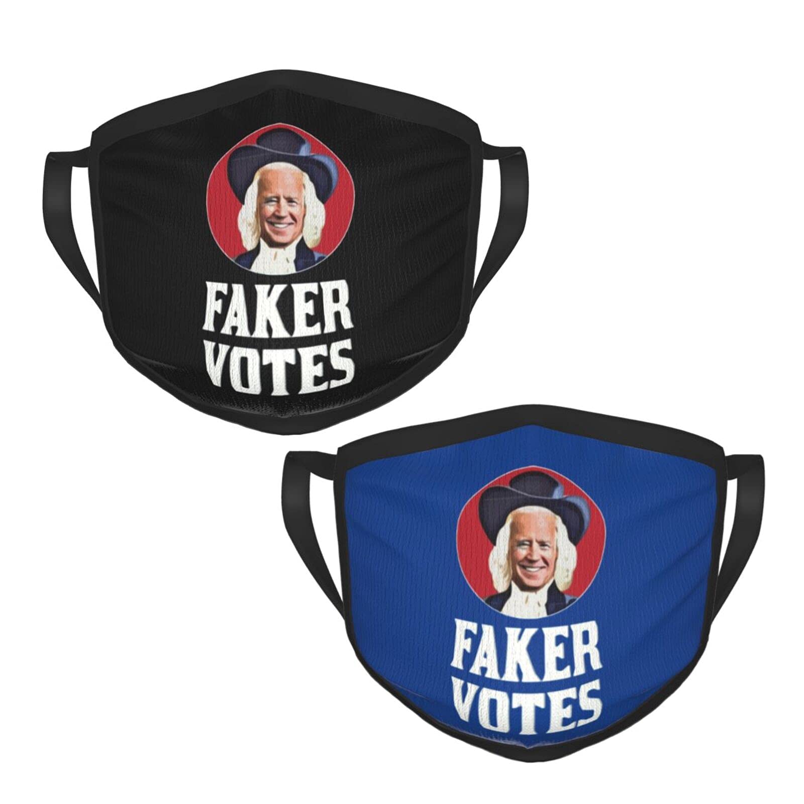 Joe Biden Election-Themed Reusable Face Mask - Breathable Comfort Washable Cloth Mask (2-Pack, Black) for Political Events, Protests & Everyday Protection