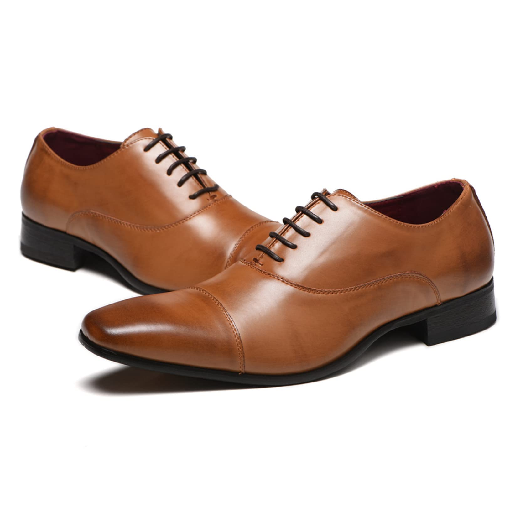 Men's Retro Square Toe Wedding Dress Shoes - Comfortable Height Increasing Business Oxfords for Formal Occasions, Tuxedo & Prom - Perfect for Weddings, Business Meetings and Special Events
