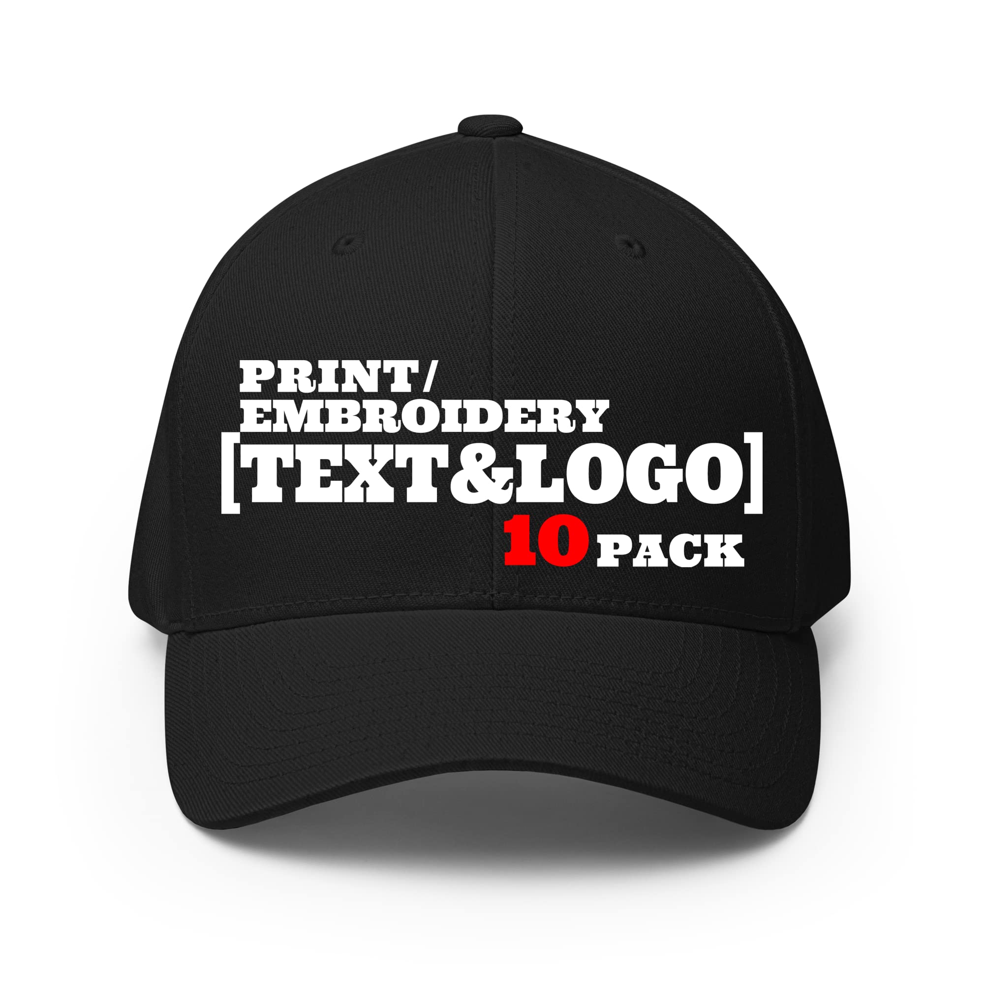 Pranboo® 10 Pack Bulk Custom Hats - Personalized Embroidery & Print Text/Logo Snapback Trucker Dad Caps for Men - Perfect for Sports Teams, Corporate Events, and Promotional Gifts