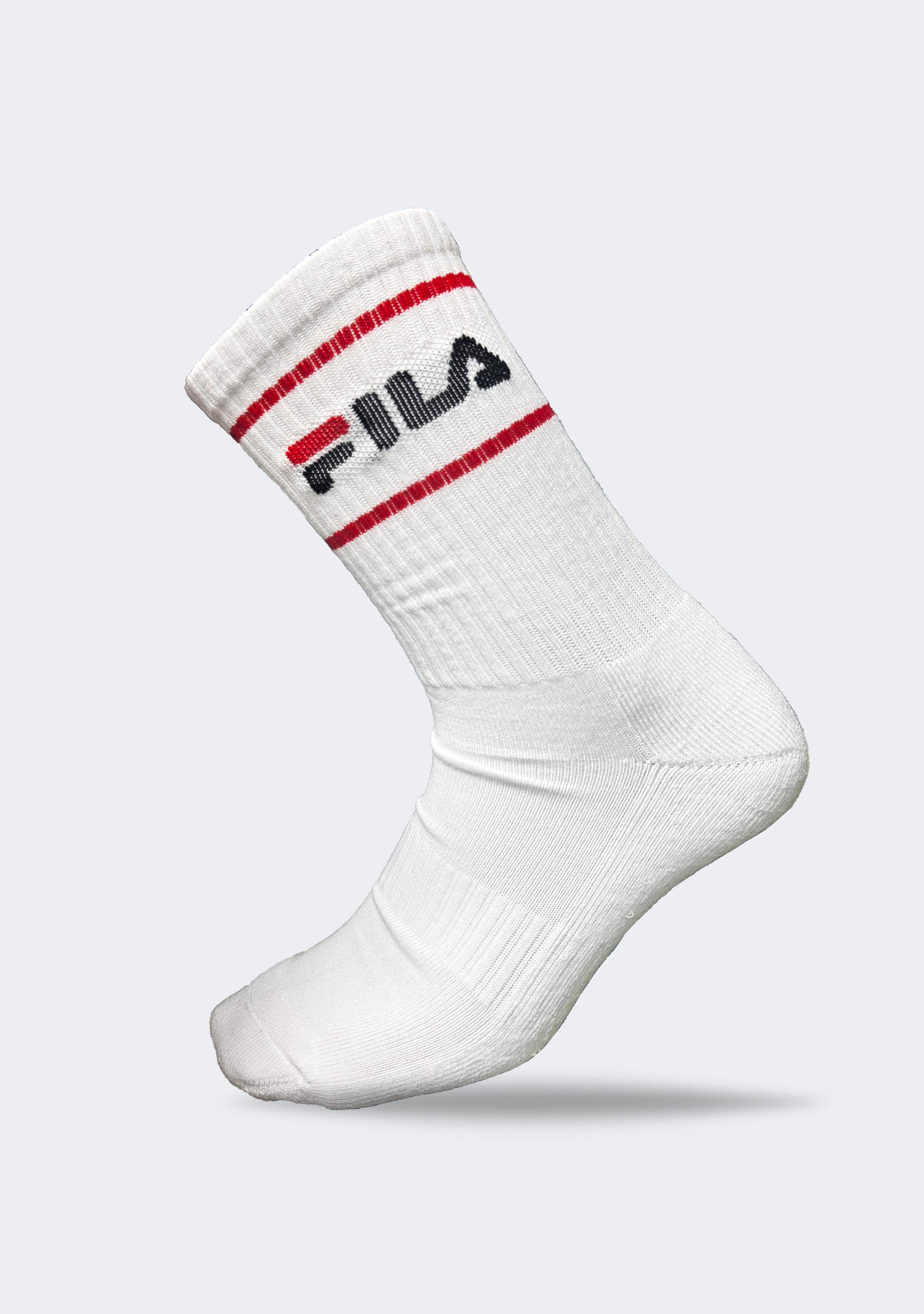 Fila 6 Pack Sports Crew Socks for Men & Women - Moisture Wicking Athletic Socks for Running, Gym, Basketball & Everyday Wear
