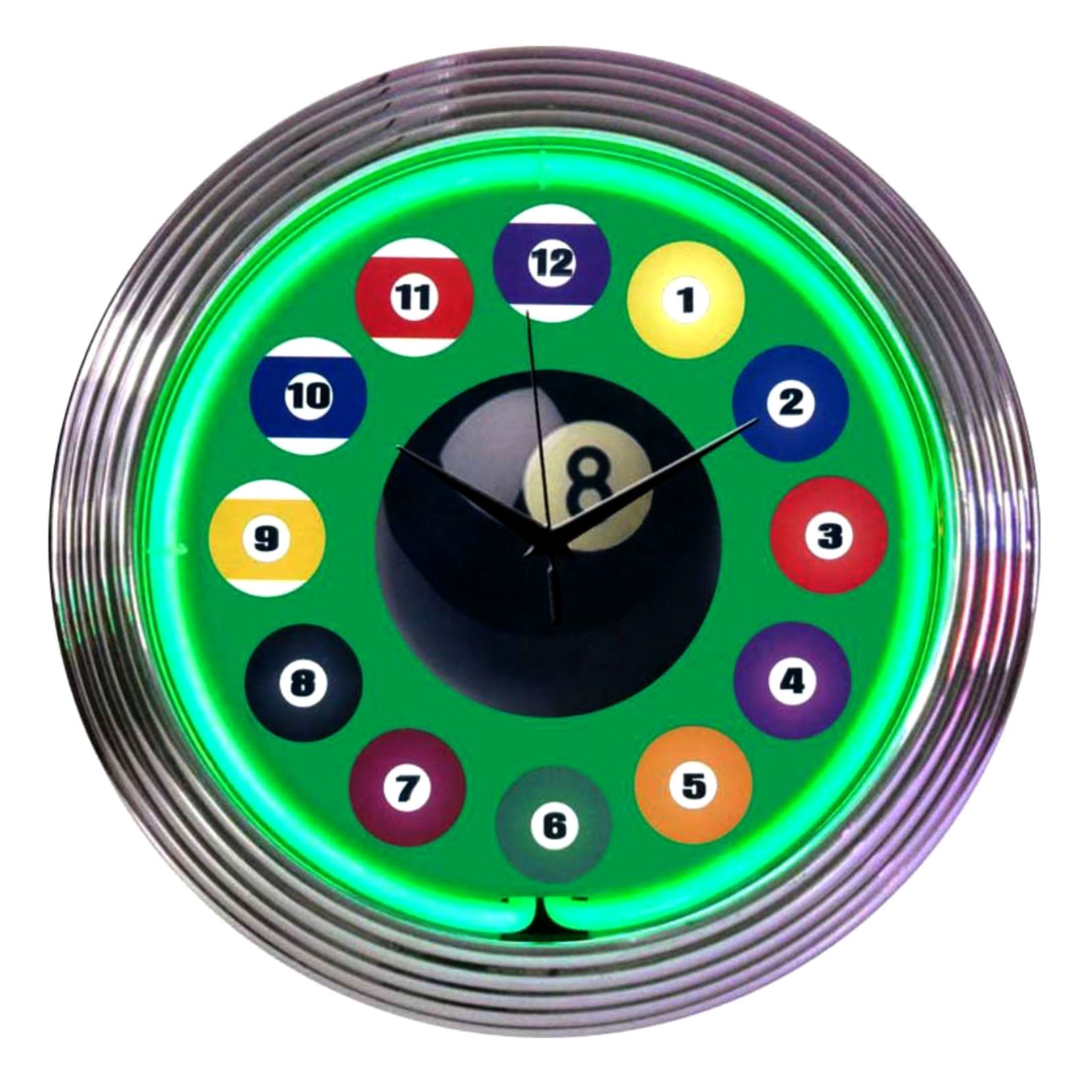 Billiard Ball Neon Clock - 15 Inch Diameter, Unique Pool Table Decor for Game Rooms & Bars | Perfect for Billiards Lovers & Sports Enthusiasts