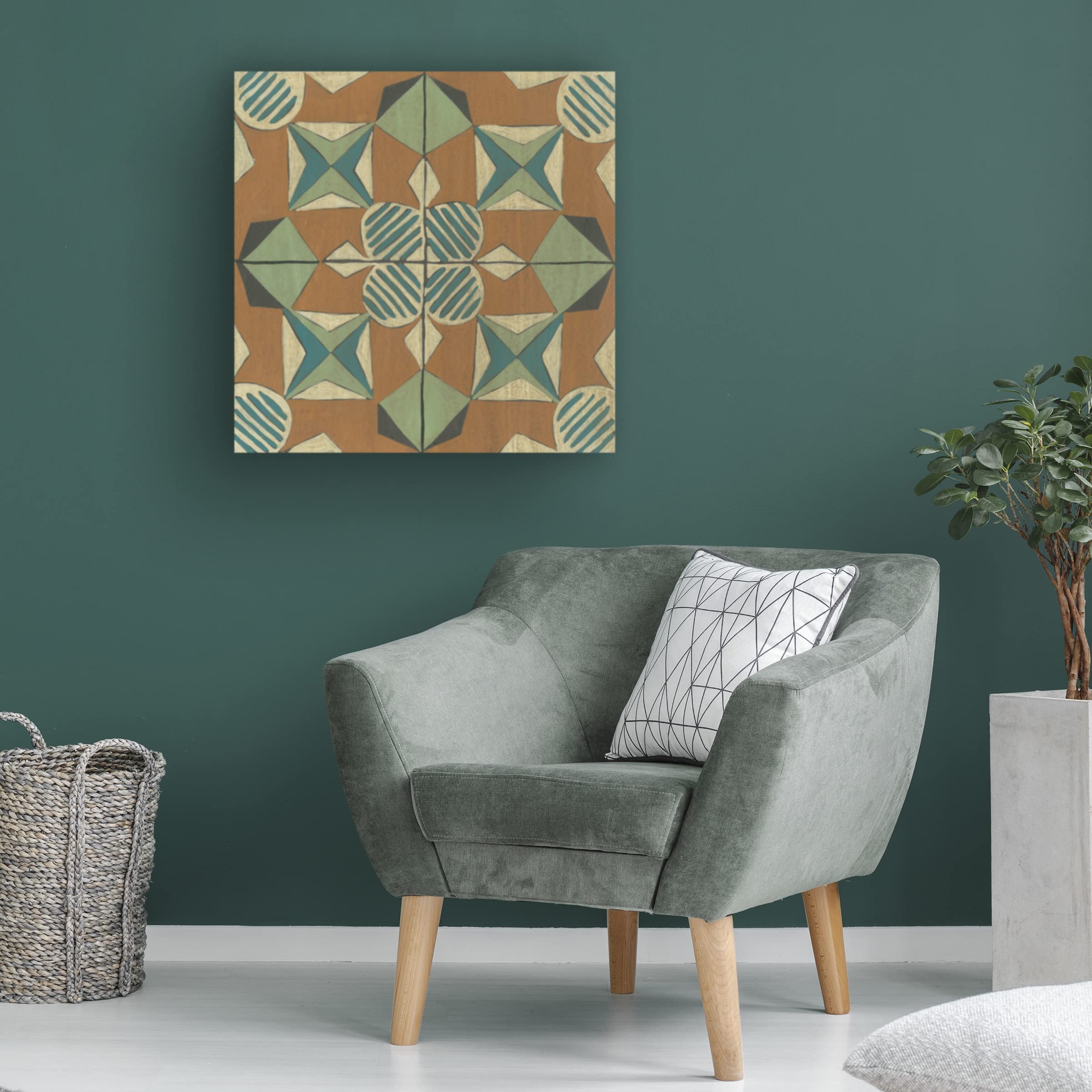 Trademark Fine Art 'Fraser Tile VIII' Canvas Wall Art by Chariklia Zarris - Modern Abstract Painting for Living Room, Bedroom & Office Decor