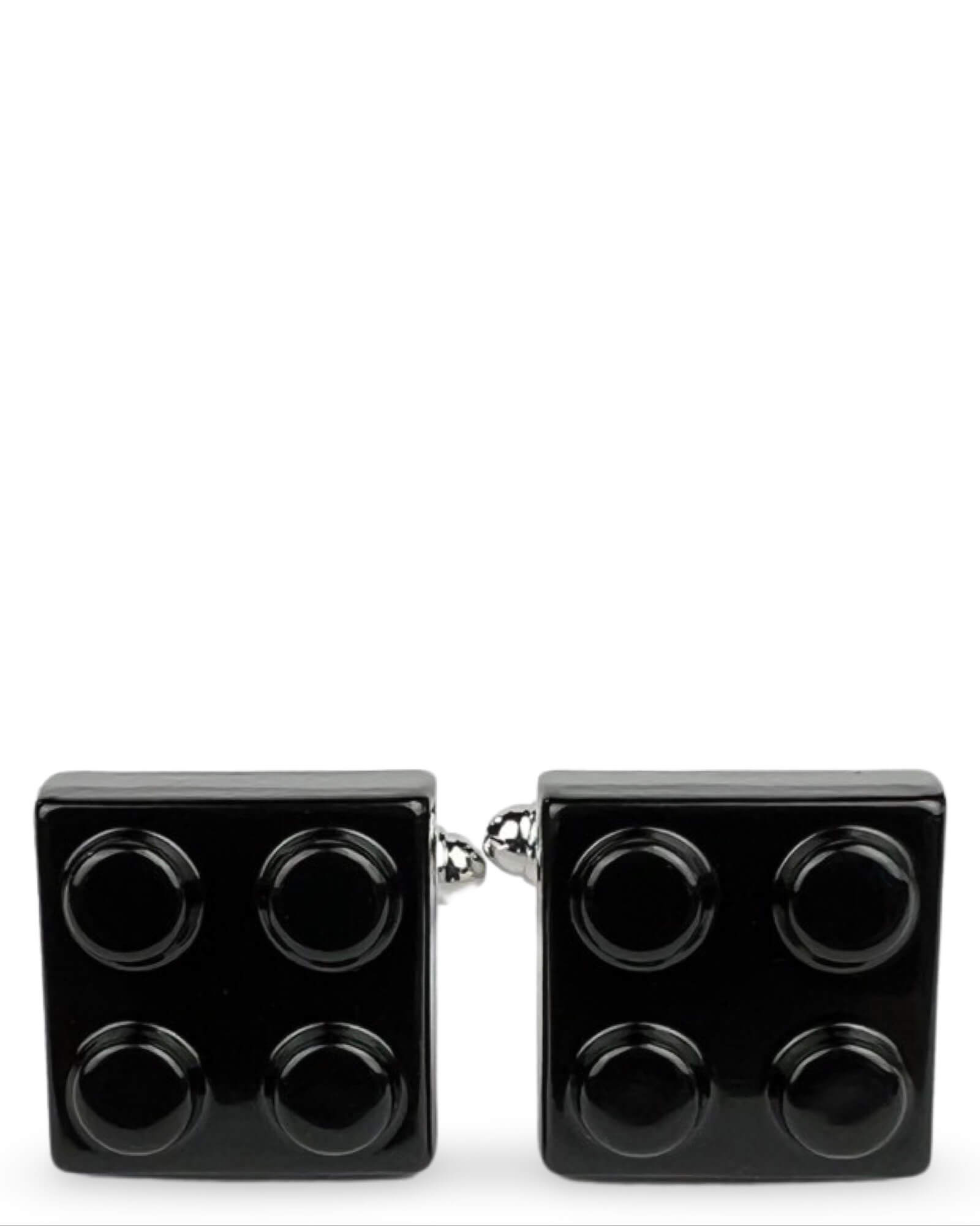 DÉCLIC Black Brick Cufflinks for Men - Elegant French Style Cuff Links for Formal Wear, Weddings & Business Attire