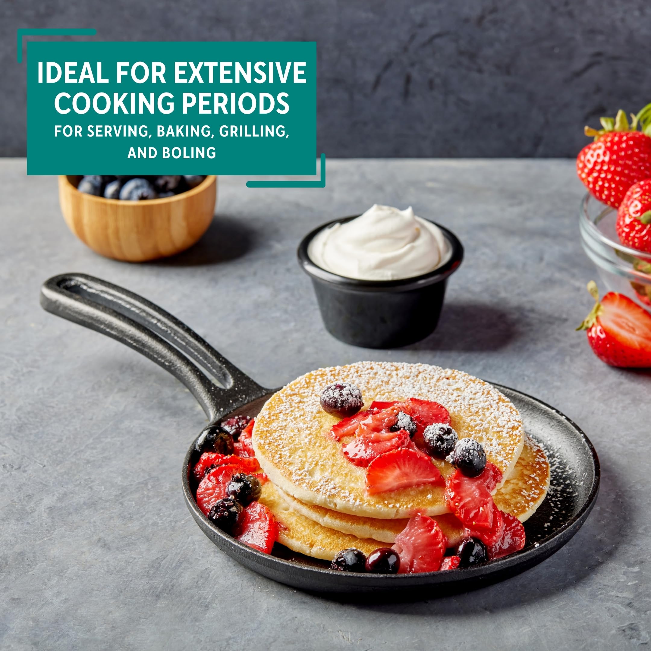 6 Inch Cast Iron Preseasoned Mini Griddle - Perfect for Stovetop, Camping & Small Kitchen Cooking