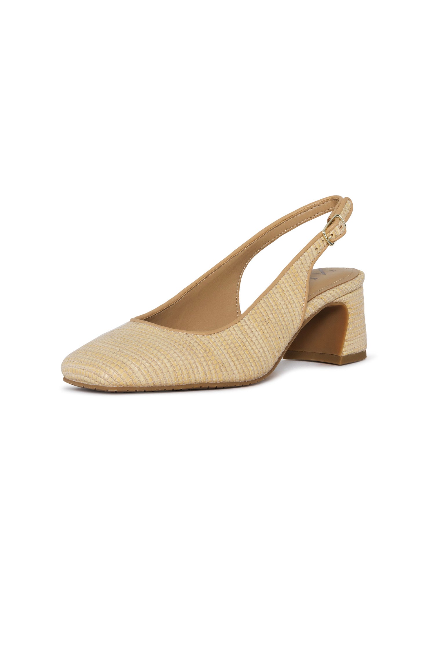 Faelynn Women's Slingback Heels - Natural Leather Comfortable Block Heels for Office, Party & Wedding | Fashionable Dress Shoes for Women