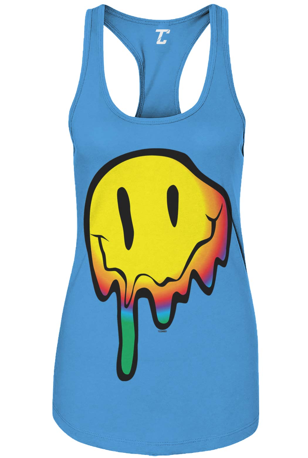 Psychedelic Smile Face Women's Tank Top - Trippy Acid Wash Design for Music Festivals & Rave Outfits