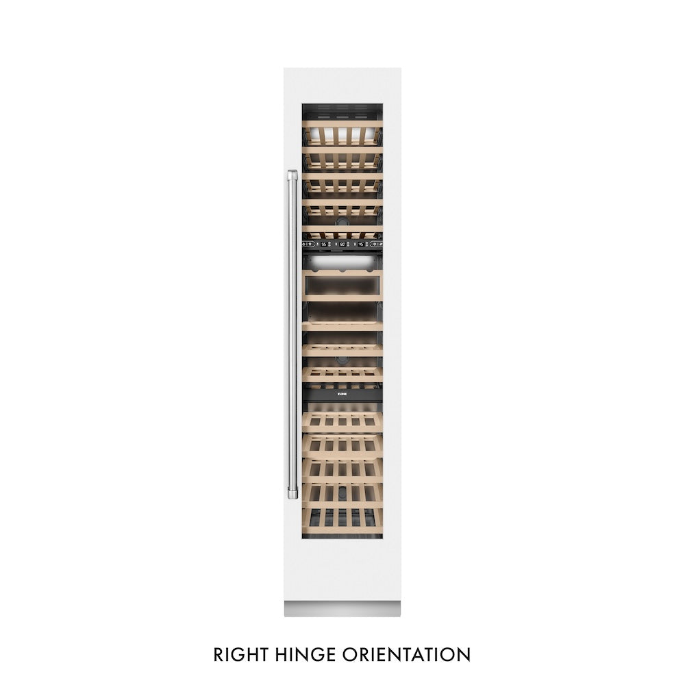 ZLINE 18 Inch 9.0 Cubic Feet Triple Zone 68 Bottle Right Hinge Column Wine Cooler in White Matte - Perfect for Home Bars, Wine Cellars & Entertaining (RCWVR WM 18)