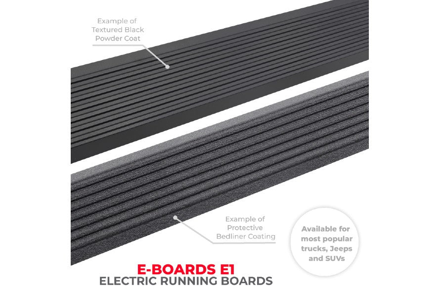 Ford F-150 Go Rhino E1 Electric Running Board Kit with Bedliner Coating - Heavy Duty Side Steps for Off-Road & Truck Accessories - Perfect for Truck Upgrades & Outdoor Adventures