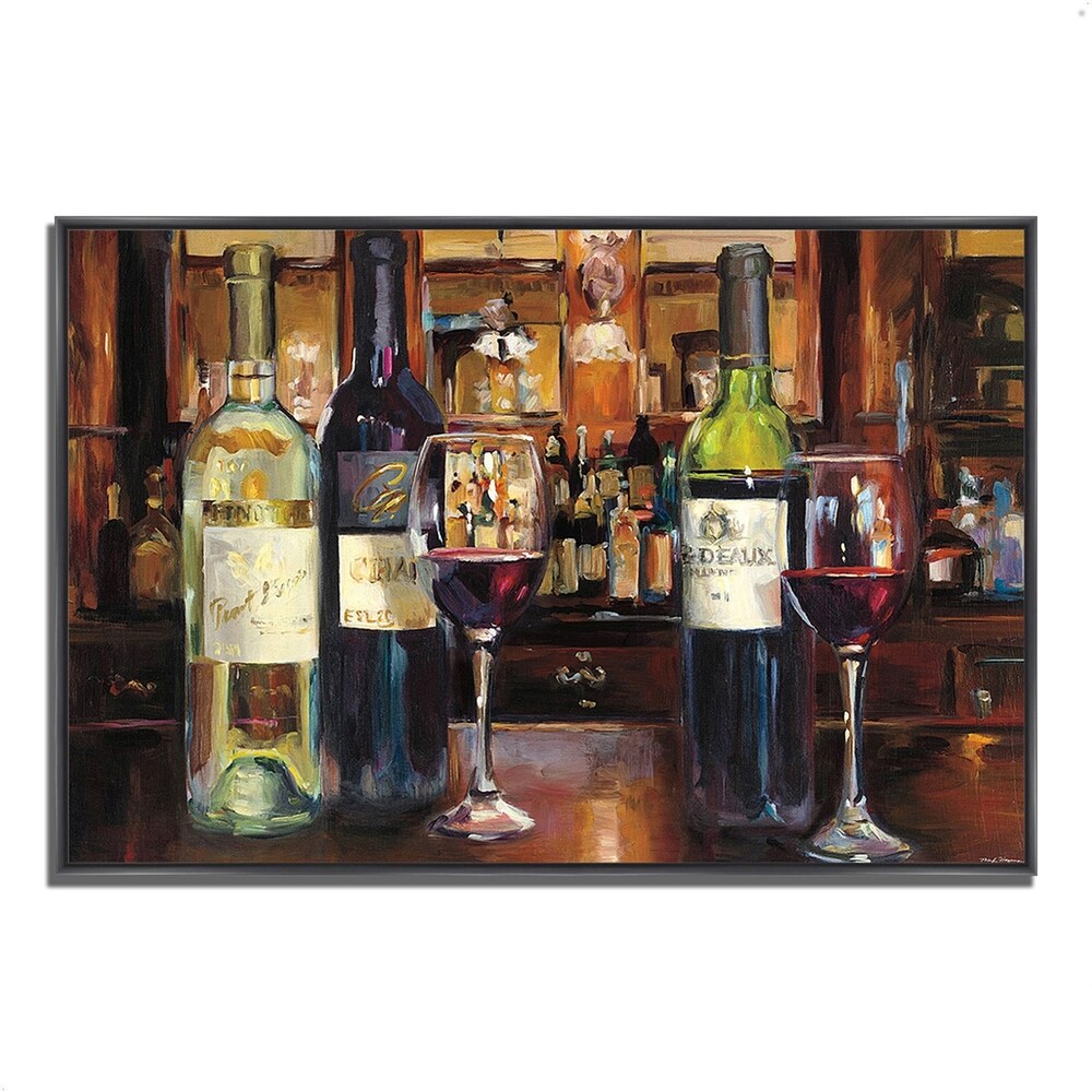Fine Art Giclee Print 'A Reflection of Wine' by Marilyn Hageman - Gallery Wrap Canvas Wall Art - Ready to Hang - Perfect for Dining Room, Wine Cellar or Home Decor