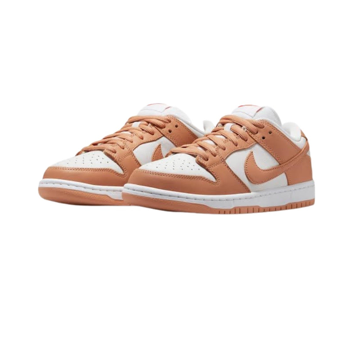 Nike SB Dunk Low Light Cognac White Sneakers - Men's Casual Skateboarding Shoes for Streetwear & Everyday Wear