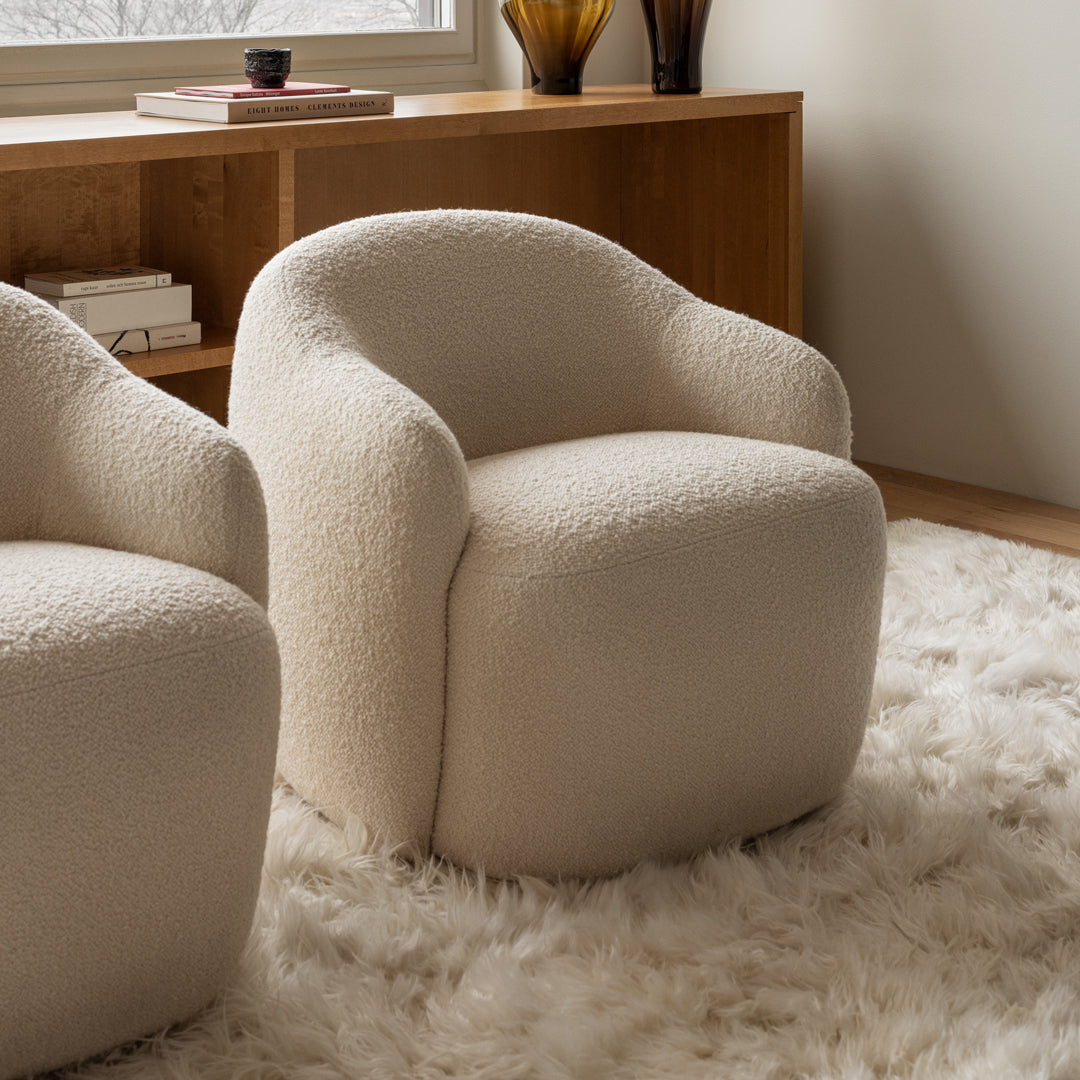 Barba Club Chair with Swivel Base - Modern Accent Chair for Living Room, Office & Lounge - 360-Degree Rotation for Comfortable Seating