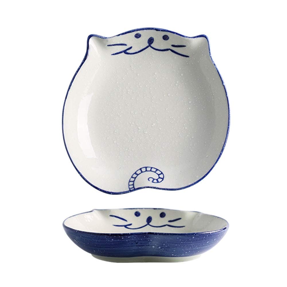 Creative Ceramic Animal Bowls Set - 4 Sizes Hand-Painted Soup, Salad & Cereal Bowls for Kids & Adults | Playful Underglaze Design, Durable Tableware (Blue, 5-Piece Set) - Perfect for Breakfast, Snacks, Desserts & Home Decor
