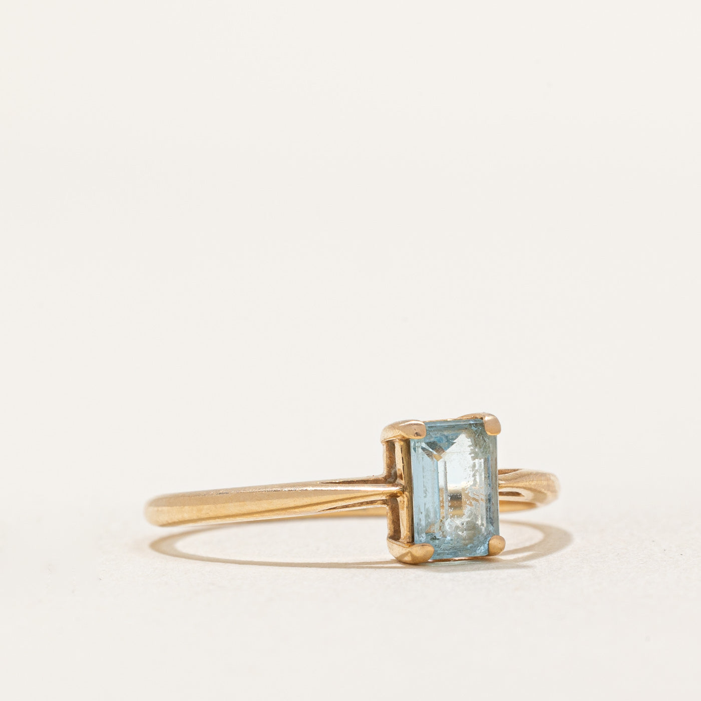 Solitaire Emerald Cut Aquamarine Ring 0.50ct Size 6.75 - Elegant March Birthstone Jewelry for Women, Perfect for Engagement, Anniversary & Special Occasions
