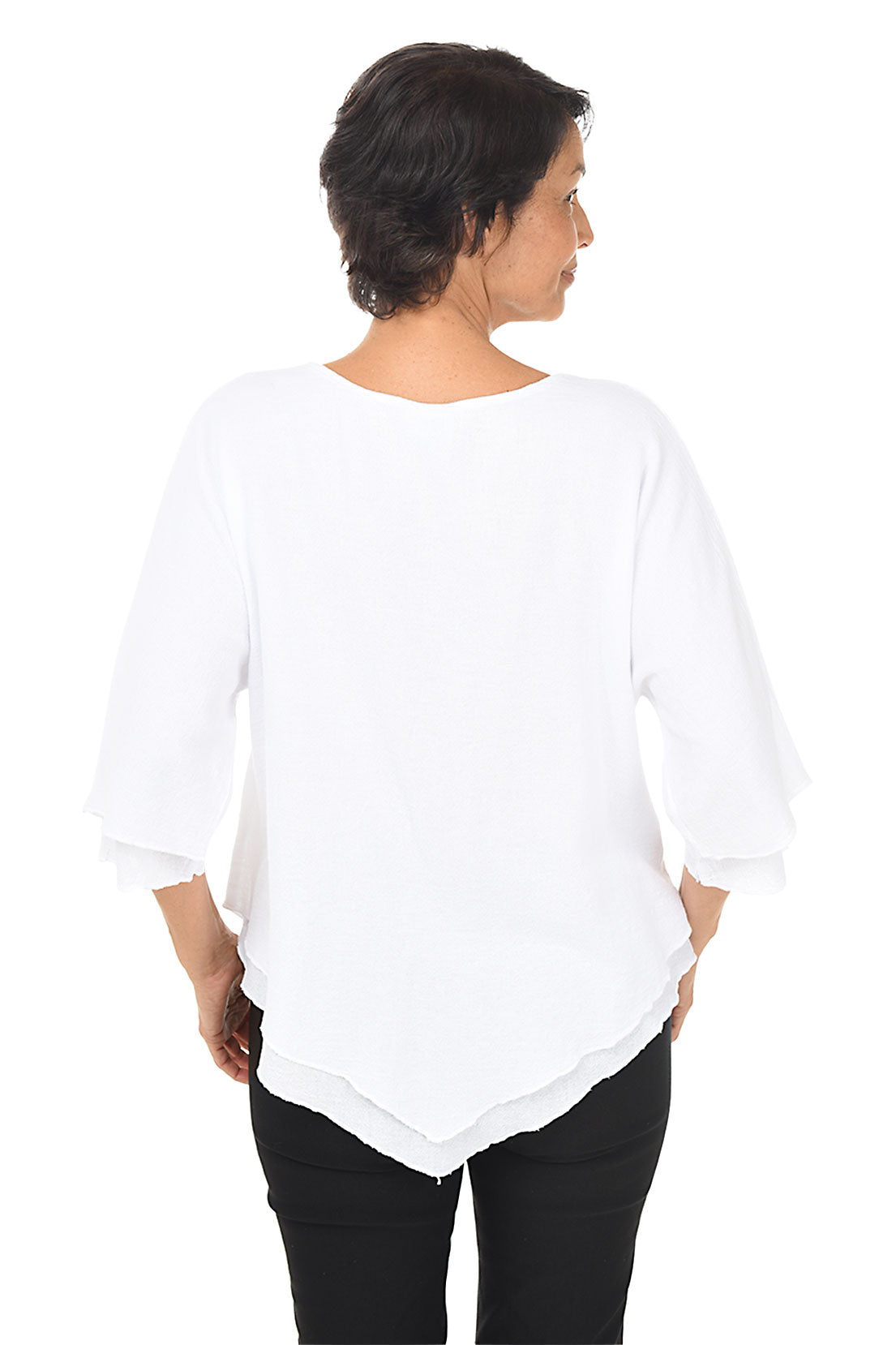 Dolman Sleeve Double Layer Crinkle Blouse for Women - Stylish Casual & Office Wear