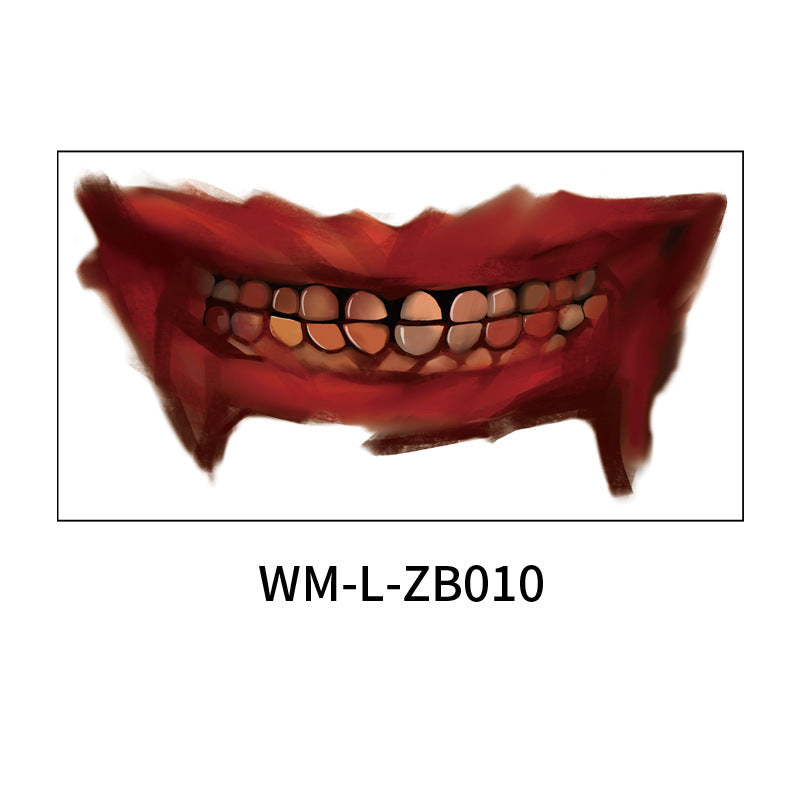 Scary Halloween Mouth Tattoo Stickers for Adults & Kids - Fake Bloody Teeth & Vampire Fangs Temporary Tattoos - Perfect for Halloween Parties, Cosplay & Horror Costumes