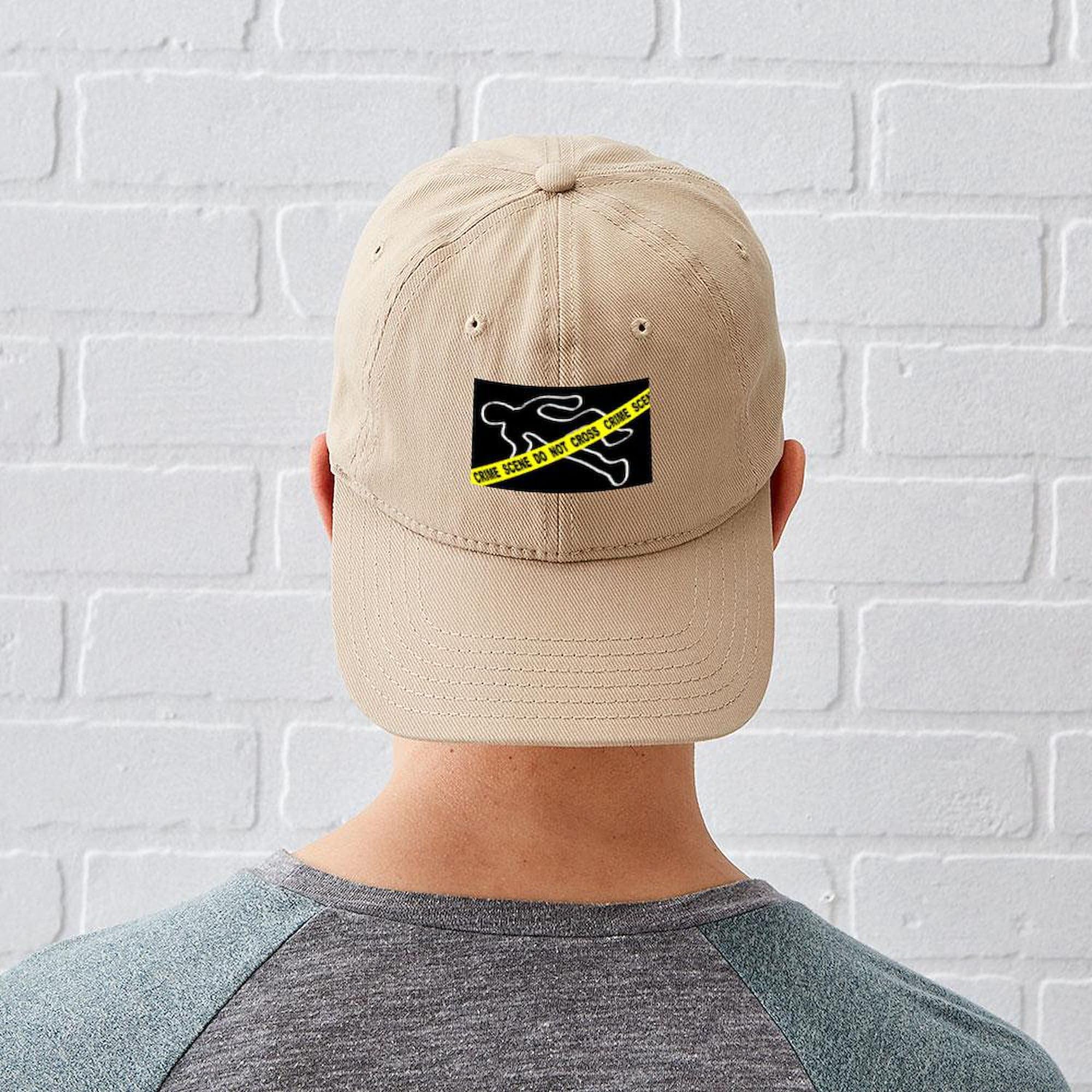 Crime Scene Chalk Outline Adjustable Baseball Cap - Funny Novelty Hat for Police, Detective, CSI Fans - Perfect for Halloween, Costume Parties & Gag Gifts