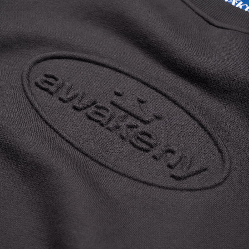 Awake NY Debossed Crewneck Sweatshirt - Black | Men's Casual Pullover for Streetwear & Everyday Comfort