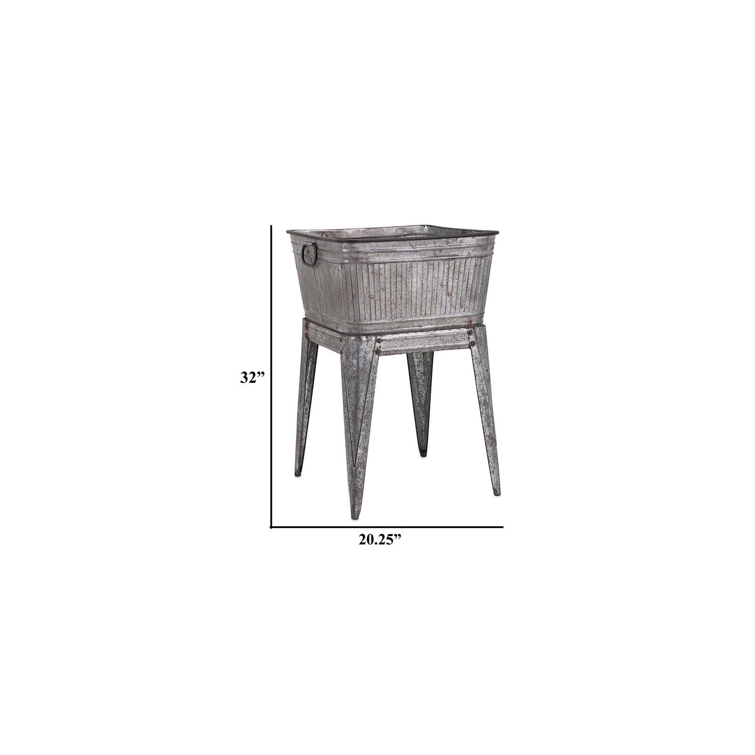 Rustic Galvanized Metal Tub with Angled Legs - 32