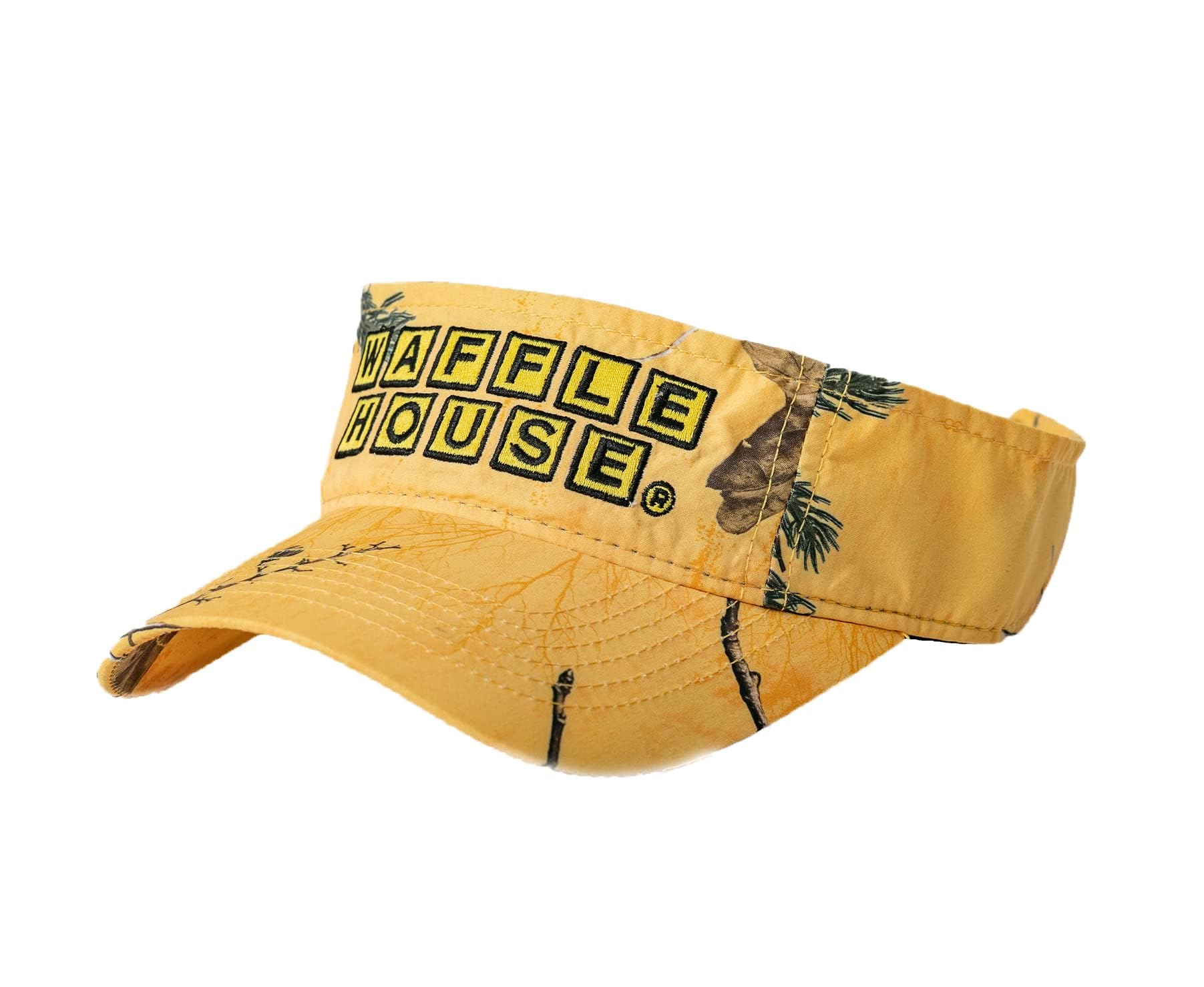 Realtree Camo Waffle House Embroidered Logo Visor Hat - Adjustable Velcro Back Strap for Men, Women & Kids - Perfect for Hunting, Fishing & Outdoor Adventures