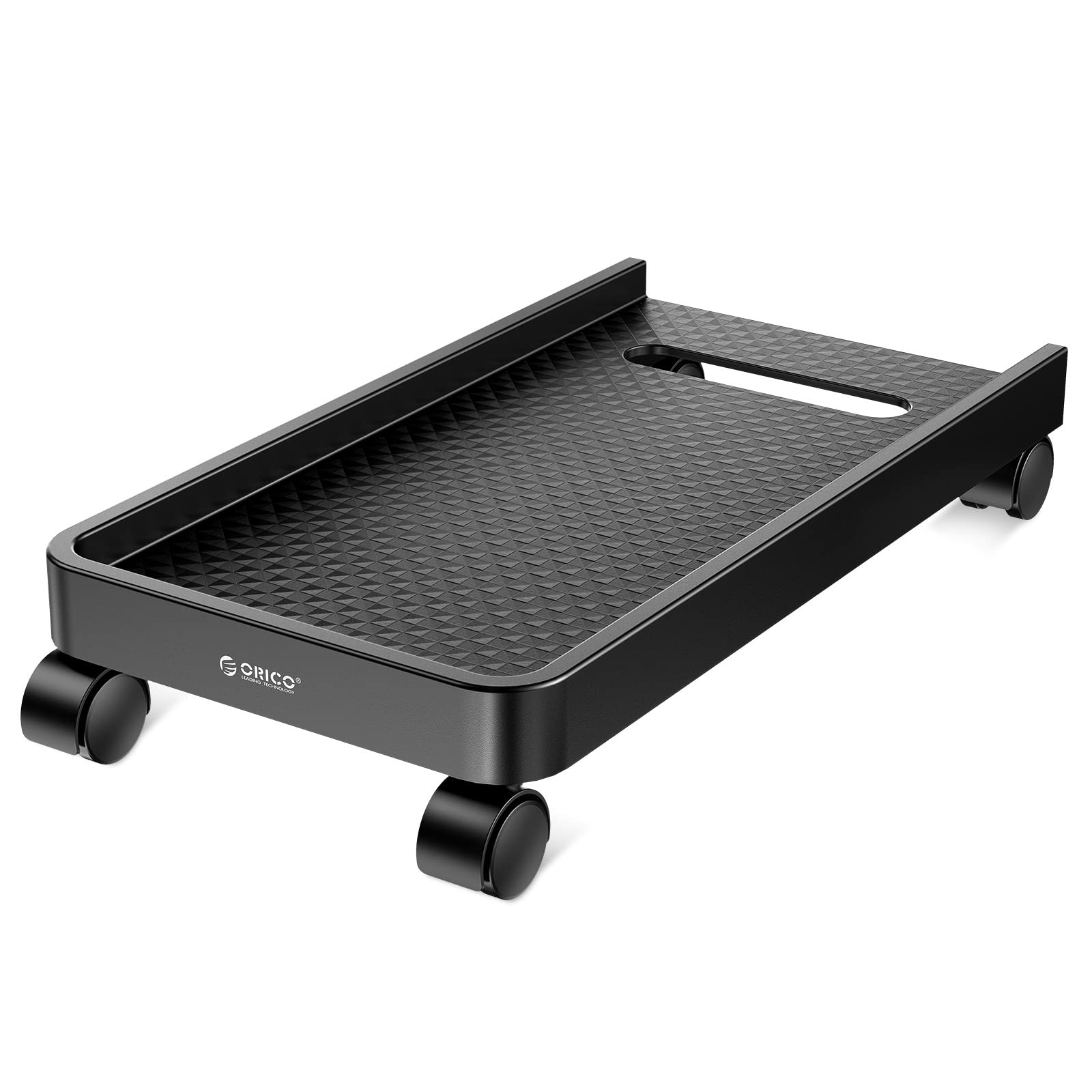 ORICO Mobile CPU Holder with 4 Caster Wheels - Universal Computer Tower Stand for Gaming PC, ATX Case & Desktop - Heavy Duty PC Cart for Carpet & Hard Floors - Perfect for Home Office & Gaming Setup