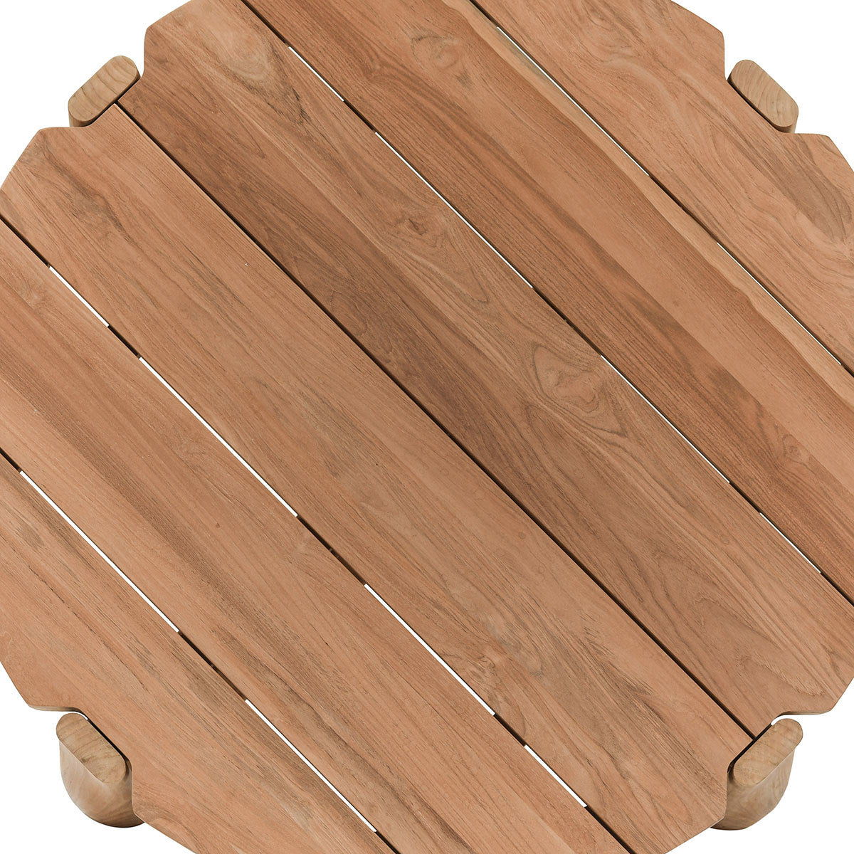 Aston Outdoor Round Coffee Table - Natural Wood Patio Furniture for Garden, Deck, and Poolside Use