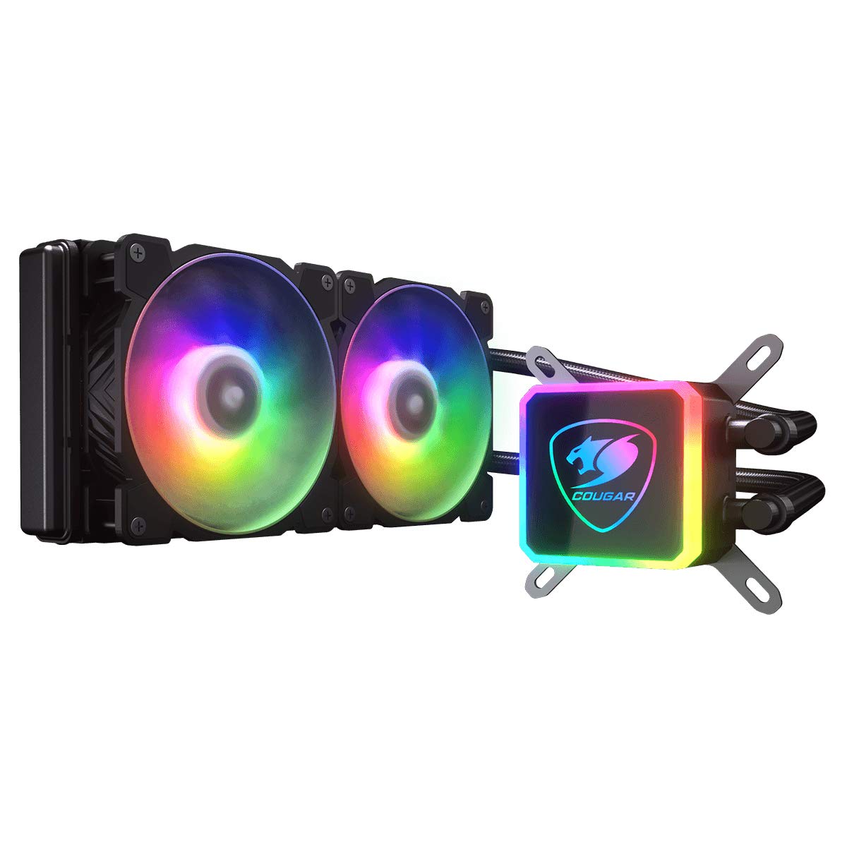 COUGAR Aqua ARGB 240 AIO Liquid CPU Cooler - 240mm RGB Water Cooling System with Addressable LED Fans for PC Gaming & Overclocking | Perfect for High-Performance Gaming Rigs & Workstations