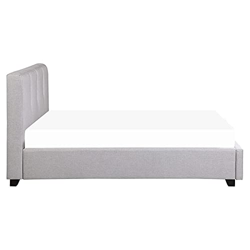 Lexicon Aitana Gray Fabric Full Platform Bed with Storage Drawers - Modern Bedroom Furniture for Small Spaces & Guest Rooms