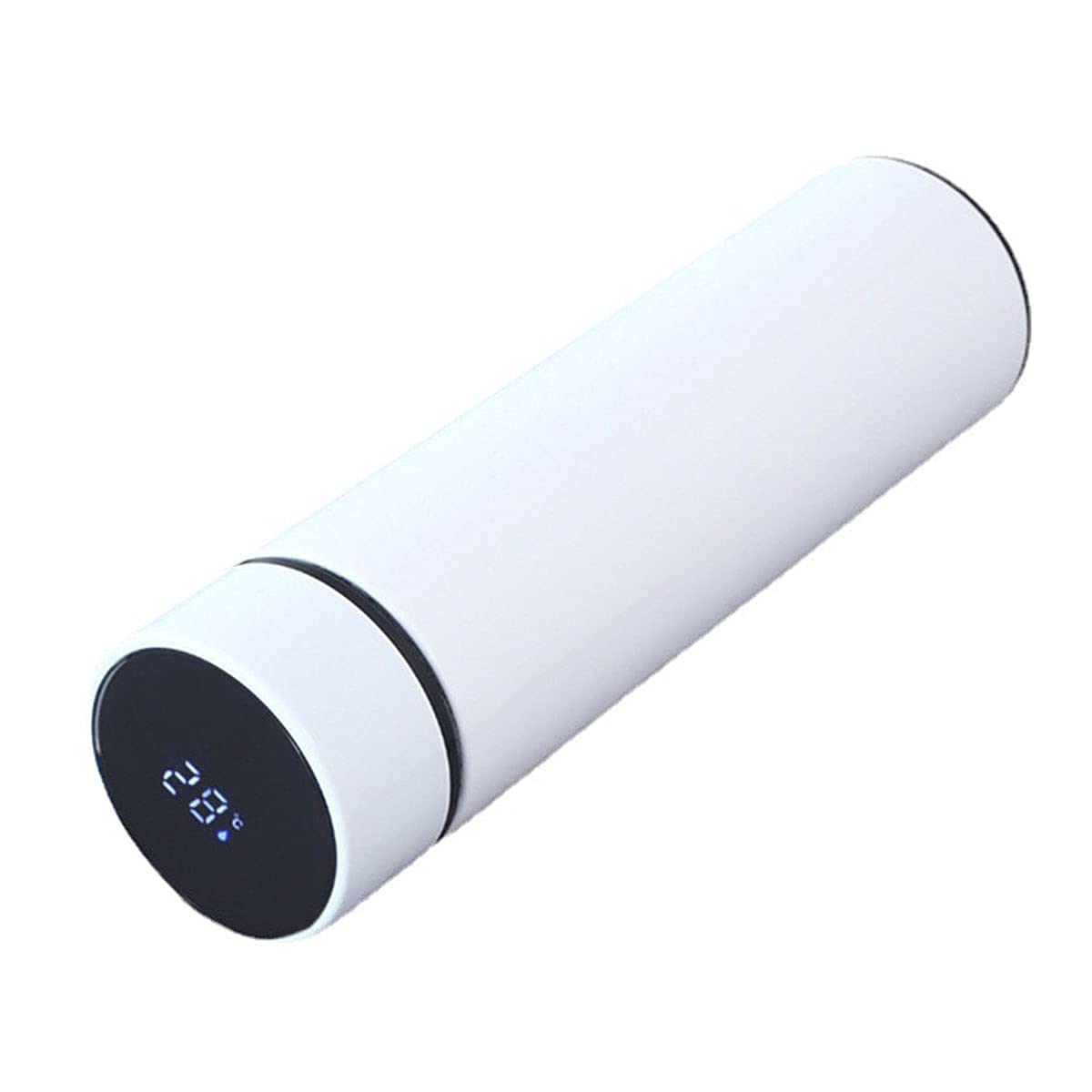 Smart Sports Water Bottle with LED Temperature Display - 17oz Double Wall Vacuum Insulated Thermos for Coffee & Tea - Keeps Hot/Cold for 24 Hours - Perfect for Gym, Hiking & Office (White)