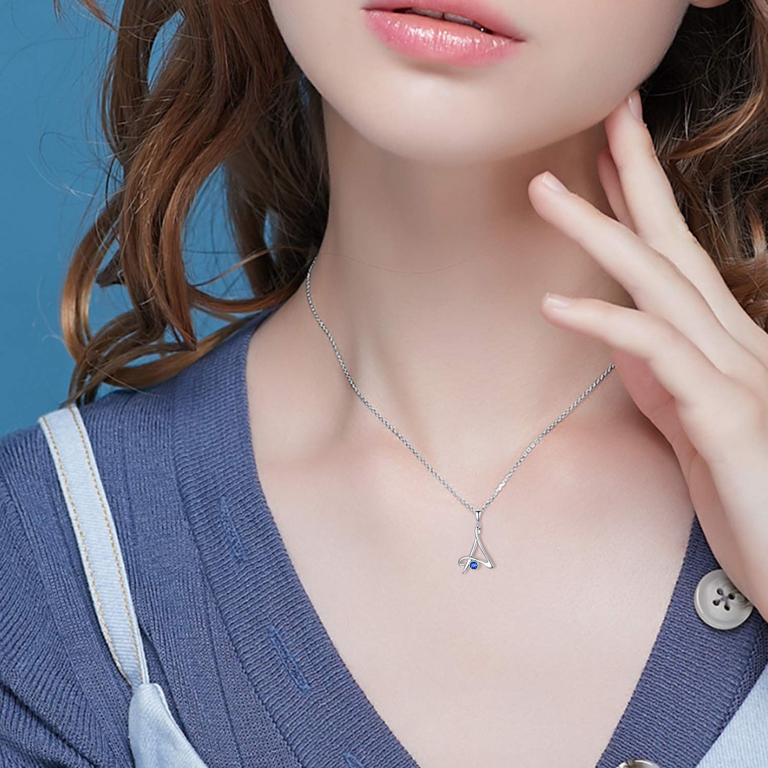 WINNICACA Personalized Initial Necklace for Women - 925 Sterling Silver Letter Pendant with Birthstone, Custom A-Z Name Jewelry | Thoughtful Christmas, Birthday Gifts for Her, Daughter, Wife | Perfect for Anniversaries, Valentine's Day & Special Occasions