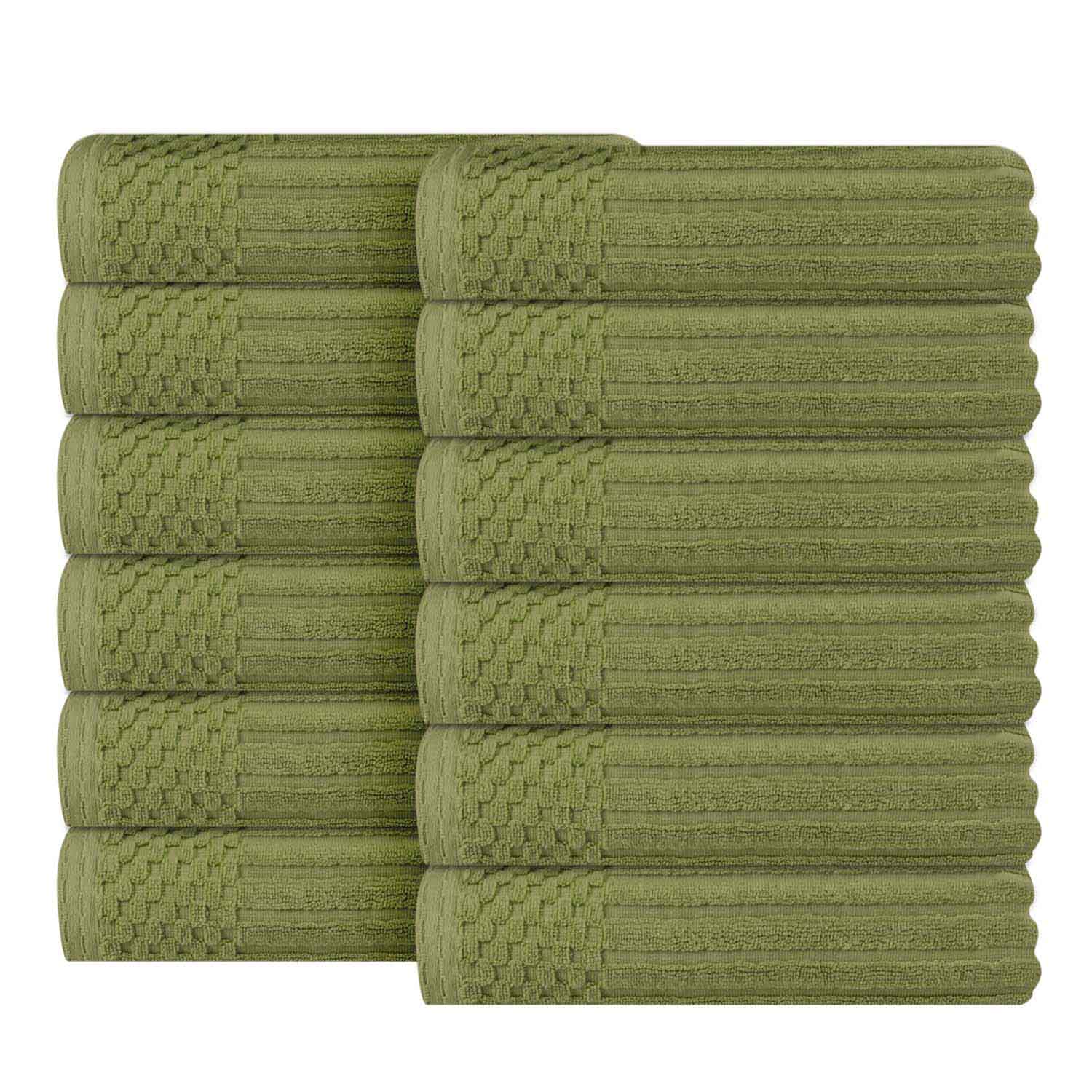 Premium Soho Ribbed Textured Cotton Face Towels - Ultra Absorbent & Soft (12-Pack) - Perfect for Spa, Gym, Travel & Daily Skincare Routine