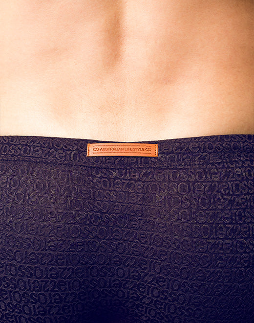 V30 Textured Swim Brief - Signet Cocoa Black - Men's Stylish Swimwear for Beach, Pool & Vacation