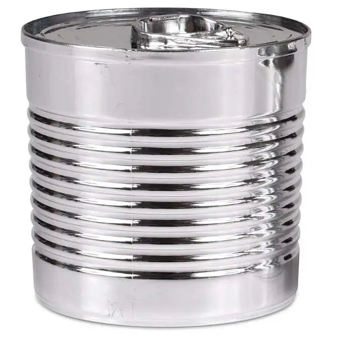 Plastic Silver Tin Can with Lid - Airtight Food Storage Container for Kitchen, Pantry & Camping | Perfect for Dry Goods, Snacks & Spices