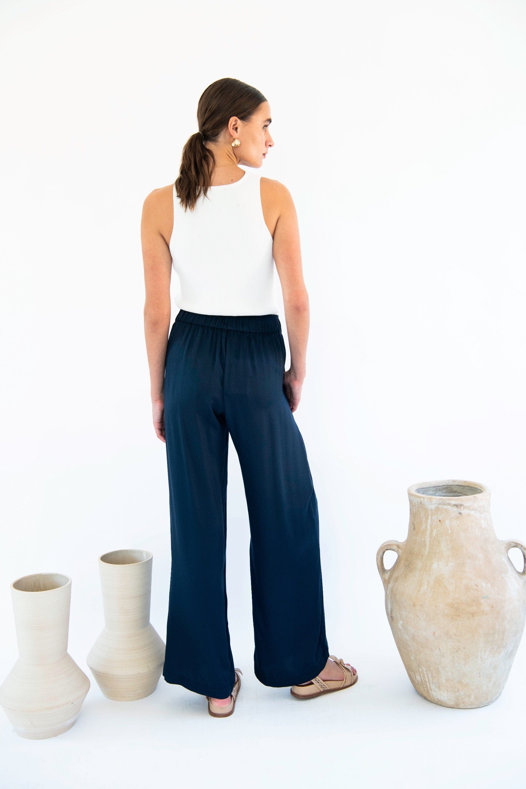 Premium Garbo Satin TENCEL™ Pants for Women - Soft & Comfortable High-Waisted Trousers in Multiple Colors | Office Wear, Casual Outfits, Travel & Lounge Pants