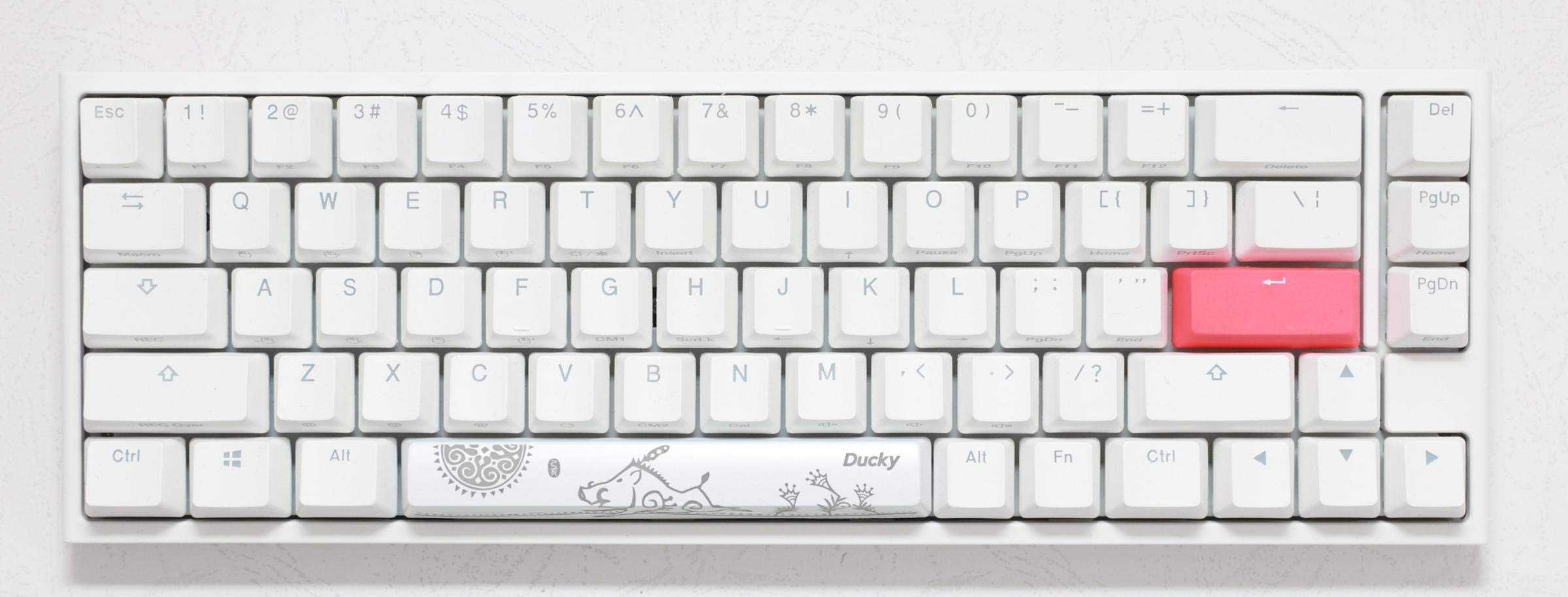 Ducky One 2 SF RGB Pure White 65% Compact Mechanical Keyboard - Cherry MX Silent Red Switches, Double Shot PBT Keycaps, RGB Backlit for Gaming & Typing - Perfect for Esports, Office Work & Programming