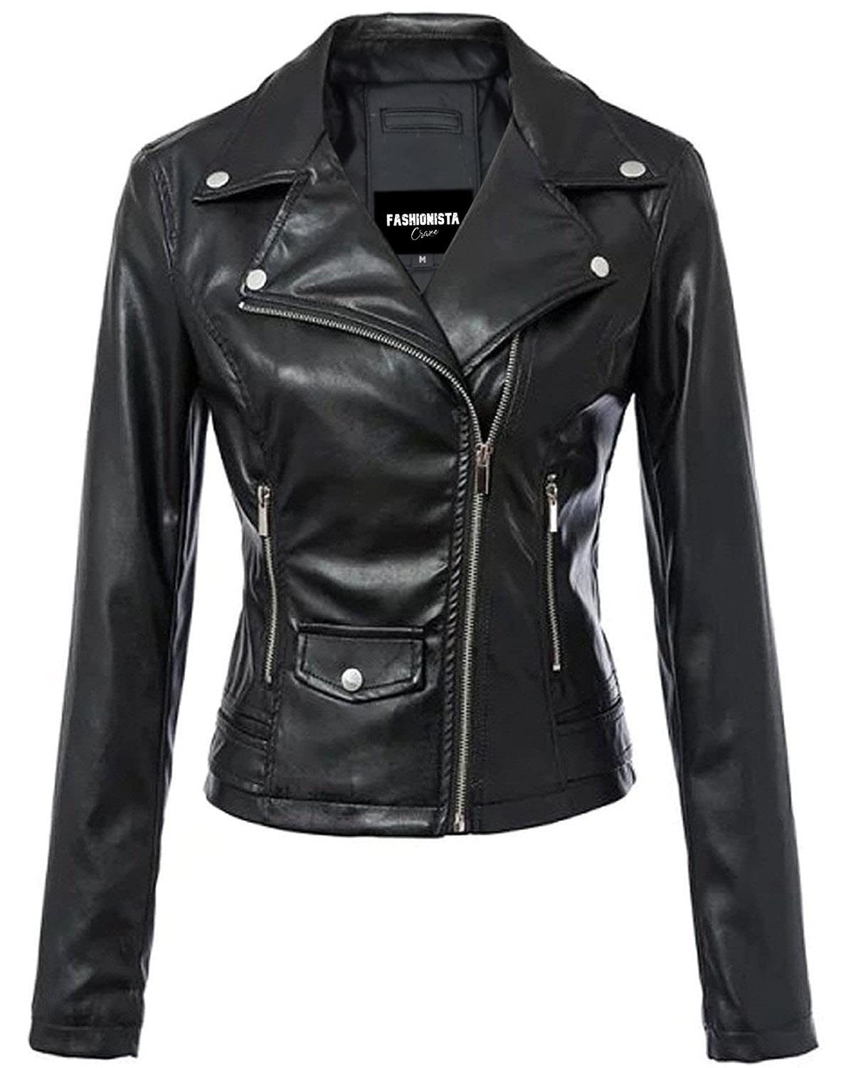 Stylish Women's Biker Leather Jacket - Fashionsta Craze Hunted Style Motorcycle Jacket for Ladies | Perfect for Riding, Night Out & Street Fashion