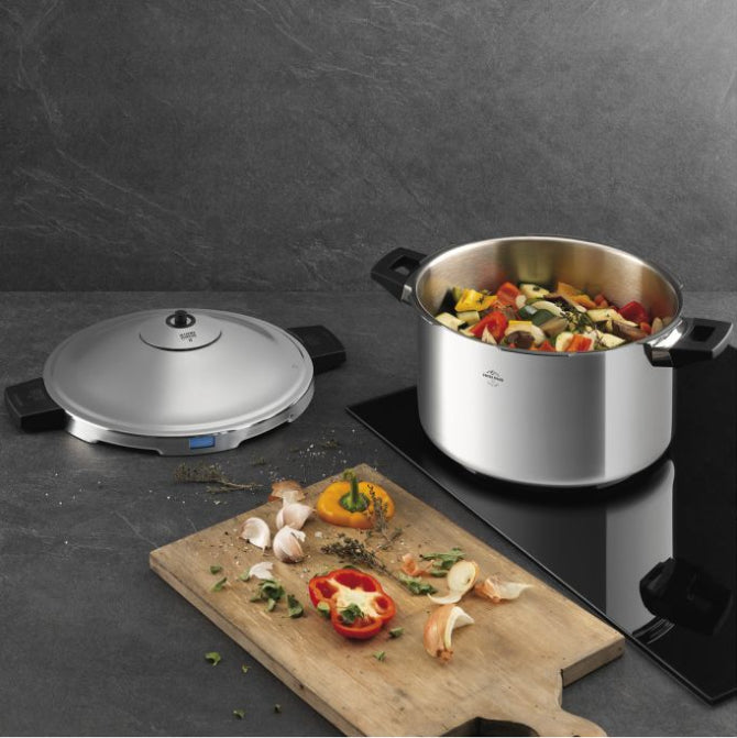 Kuhn Rikon 12L Stainless Steel Pressure Cooker - Fast & Safe Cooking for Soups, Stews, and Meal Prep | Large Family Size Kitchen Essential