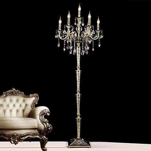 Modern Crystal Floor Lamp - Elegant Candelabra Standing Light Fixture for Living Room, Bedroom & Office Decor (D600 H1680mm) | Adjustable Brightness LED Floor Lamp with Remote Control for Reading & Relaxation