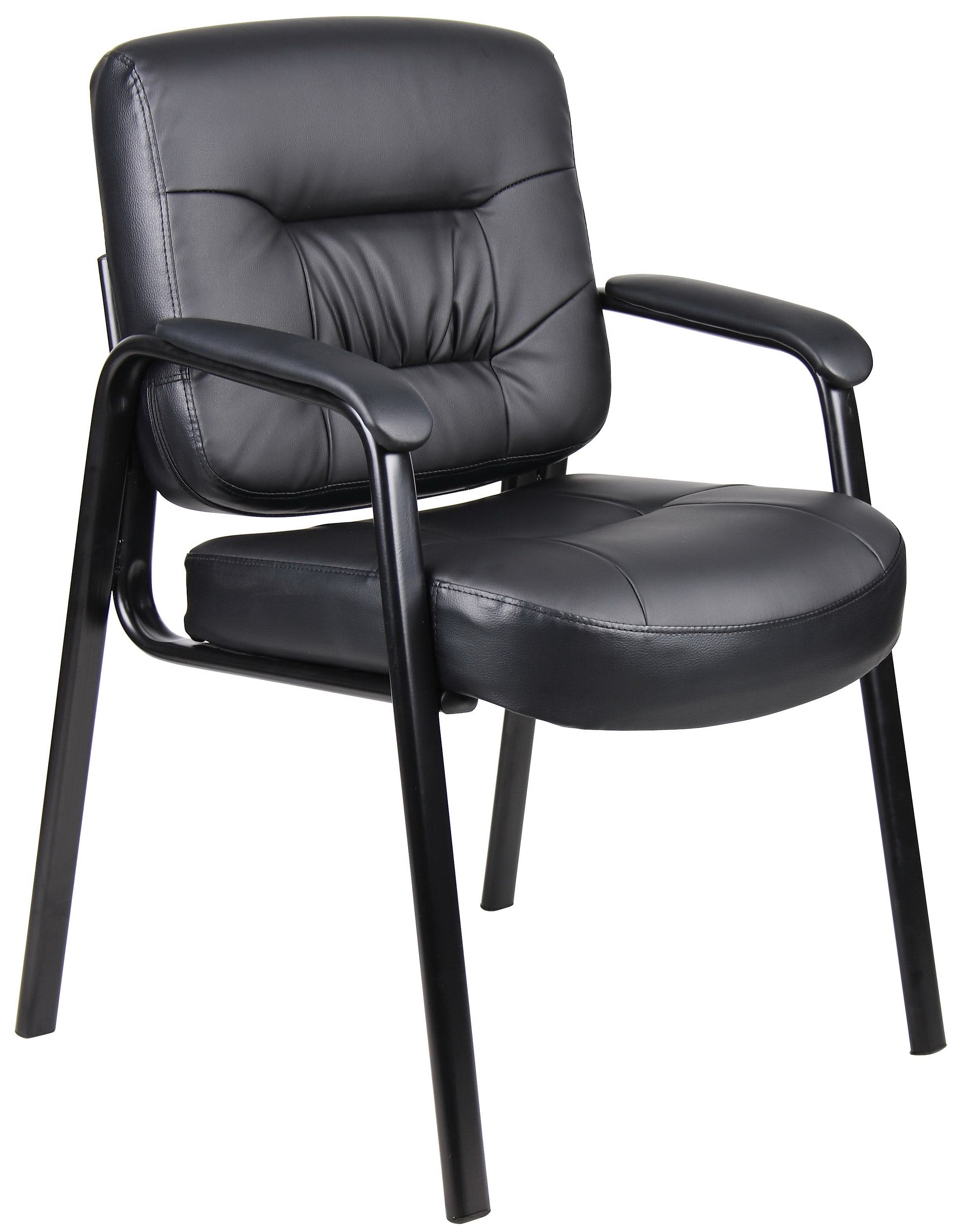 Premium Boss LeatherPlus Guest Chair [B7509] - Ergonomic Office Chair for Reception & Conference Rooms - Comfortable Seating for Visitors & Clients